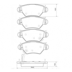 KLOCKI HAMULCOWE TYŁ OPEL ASTRA 9/98->/ ZAFIRA 2/99-> GR.16,5MM GDB1471 KPL DACO 323619