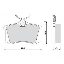 KLOCKI HAMULCOWE TYŁ AUDI/ CITROEN/ FORD/ PEUGEOT/ SEAT/ SKODA/ VW GR.17MM GDB1196 KPL DACO 323947