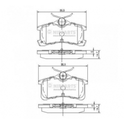 KLOCKI HAMULCOWE TYŁ TOYOTA AVENSIS 07/01-02/03  GDB3334 KPL NIPPARTS J3612026