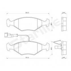 KLOCKI HAMULCOWE FIAT SIENA 1.4 1.6/ PALIO 1.7TD GR.18MM/ 2XCZUJNIK GDB1347 KPL STARLINE BD S336