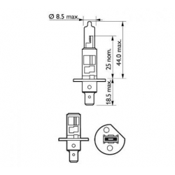 ZAROWKA 12V H1 55W VISIONPLUS P14.5S BLISTER 1- SZT PHILIPS PH 12258VPB1